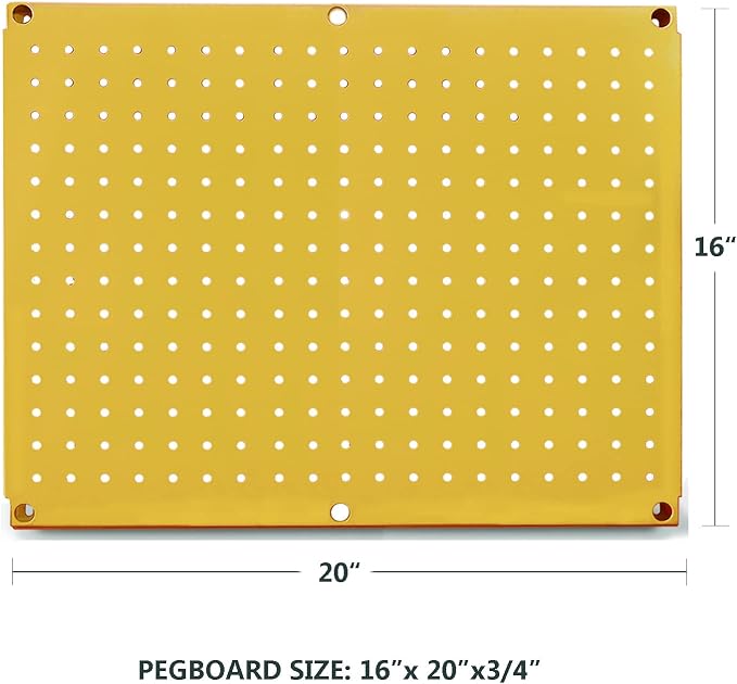 Metal Pegboard 12-Inch Tall x 16-Inch Wide Heavy Duty Wall Organizer - Image 3