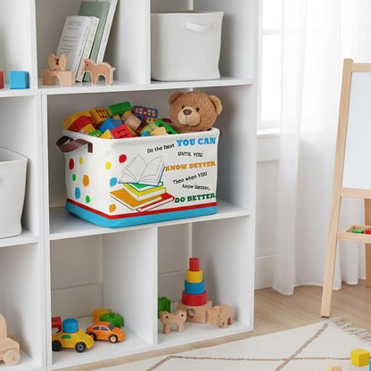 Book Storage Basket Waterproof Canvas Toy Storage Bin Blanket Baskets - Image 5