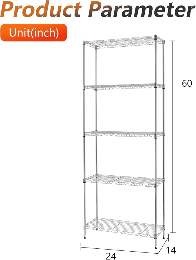 FDW Shelves, Wire Shelving Utility Storage Shelves Shelving Unit NSF Certified - Image 3