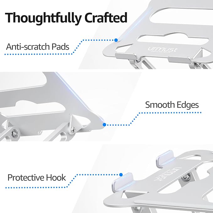 Urmust Laptop Notebook Stand Holder Adjustable Ultrabook Stand Riser Portable - Image 8