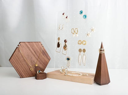 GemeShou Beech earring display for selling jewelry, wooden earring holder for - Image 8