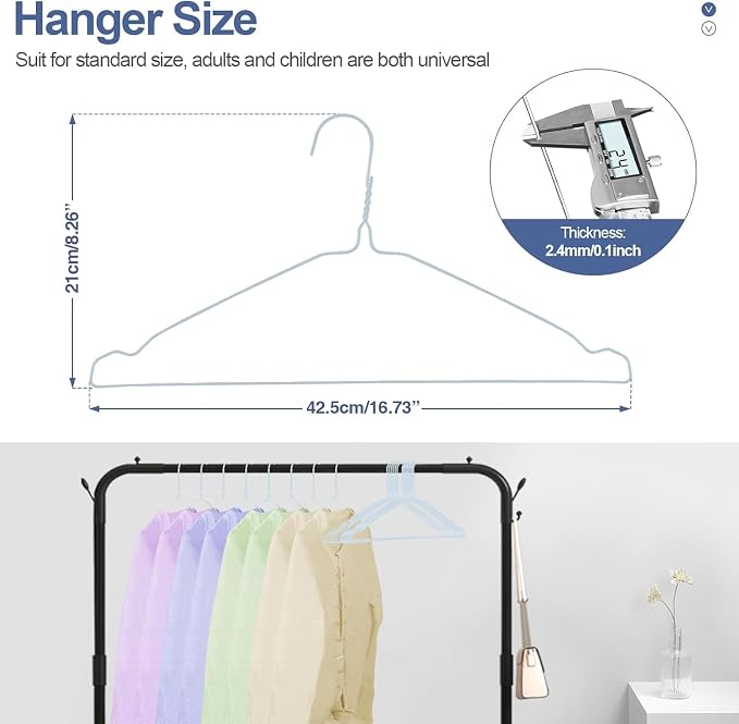 SPECILITE Wire Metal Clothes Hangers Bulk 50 Pack - Image 5