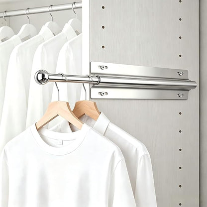 12 Inch Valet Rod for Closet Pull Out, Clothing Organizer | Stainless Steel by Chucai