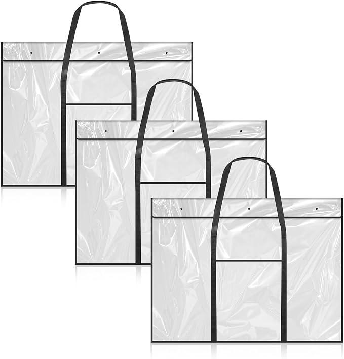 3 Pack Large Poster Storage Bag, 25.6" x 31.5" Bulletin Board Holder, Art PVC by Unknown