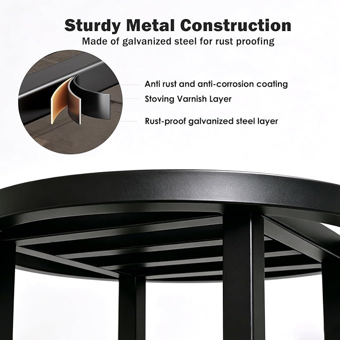 Plant Stand Indoor Outdoor, 13 Inch Tall Metal Plant Stands Riser, Heavy Duty - Image 5