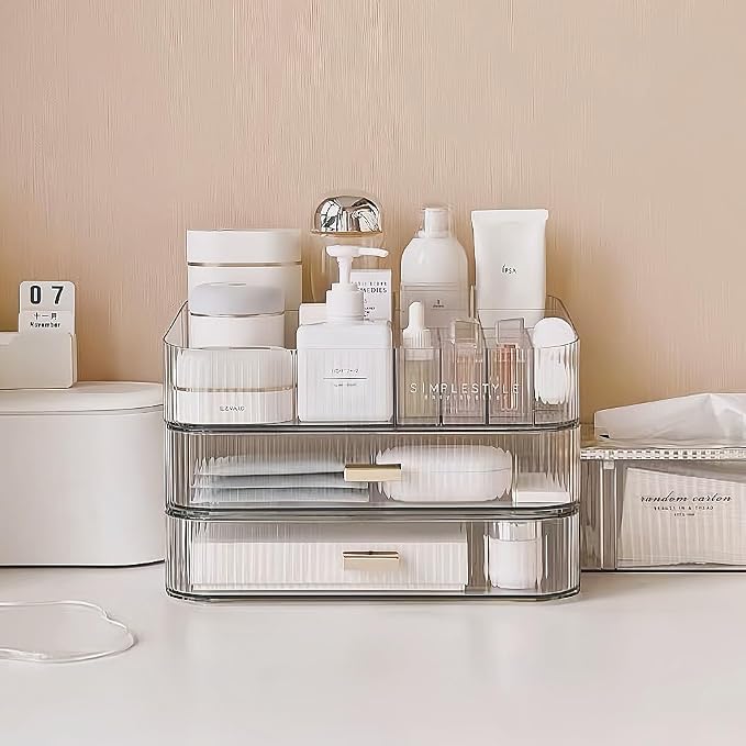 Makeup Organizer with Drawers Stackable Skincare Cosmetic Makeup organization - Image 4