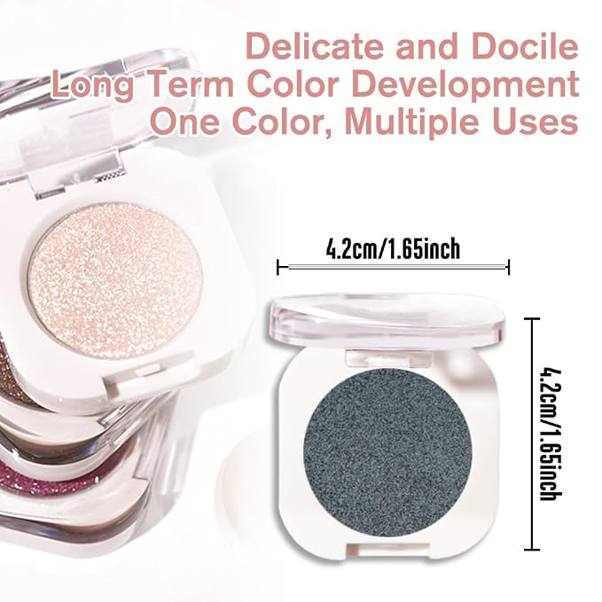 Light Teal Green Single Shimmer Eyeshadow Makeup, Neutral Powde Eye Shadow - Image 5