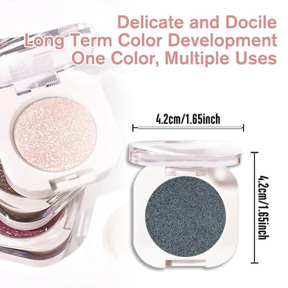 Light Teal Green Single Shimmer Eyeshadow Makeup, Neutral Powde Eye Shadow - Image 5