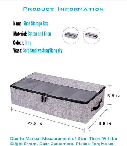 AARAINBOW 2 Packs Foldable Under Bed Shoes Organizer - Image 3