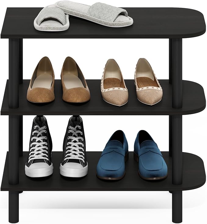 Furinno Turn-N-Tube Shoe Rack, 3-Tier Narrow Shoe Organizer, Shoe Rack Storage - Image 4