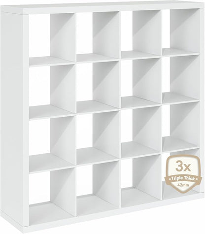 Furinno Cubicle Book Shelf, 16-Cube Bookshelf, Triple Thick Frame Cube Storage - Image 9