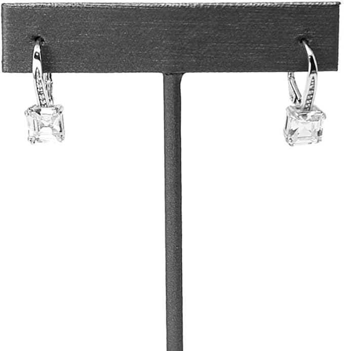 Ikee Design 6pcs Set Steel Grey Leatherette Earring T Stand Display Set - Image 4