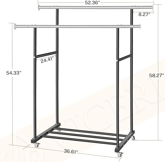 VICERII Clothes Rack, Double Clothing Rack - Image 5