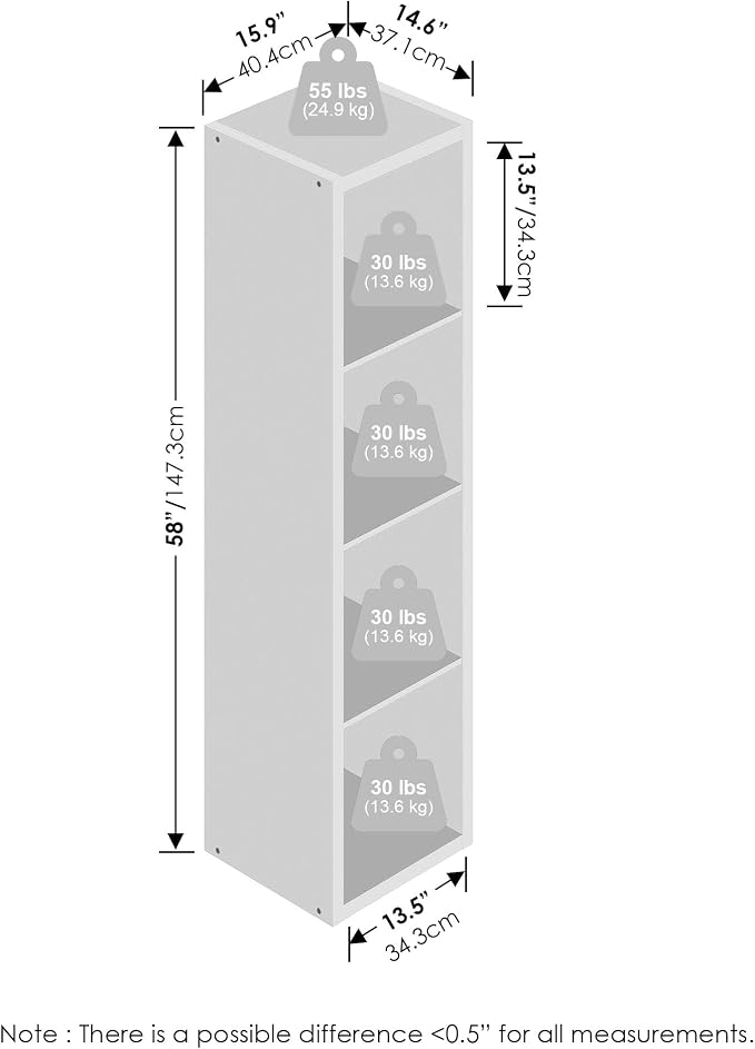Furinno Cubic Closet Organizers and Storage, 4-Cube Closet Organizer, Vertical - Image 2