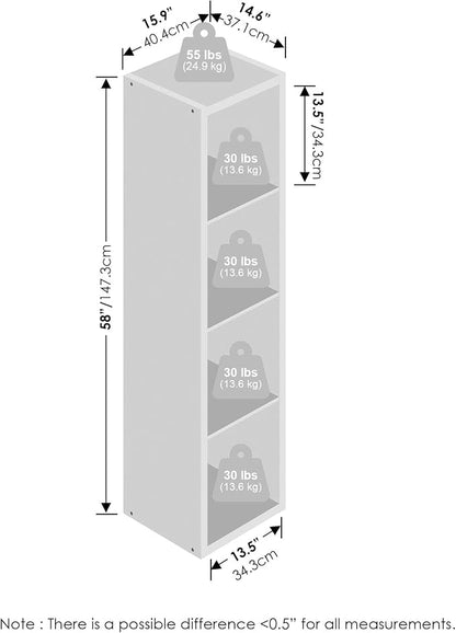 Furinno Cubic Closet Organizers and Storage, 4-Cube Closet Organizer, Vertical - Image 2