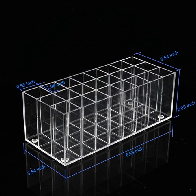 Acrylic Lip Gloss Holder Organizer, Lipstick Holder, 24 Slots Makeup Lip Gloss - Image 3
