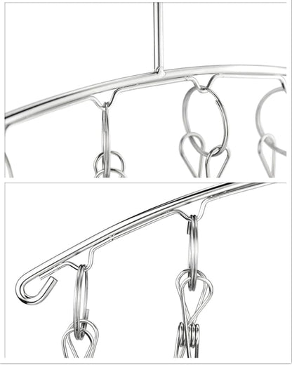 DurReus Reusable Stainless steel Drying Rack Laundry Drip Hanger 8 Clips Closet - Image 4