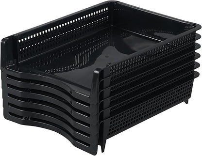 6 Pack Stackable Letter Trays, Plastic File Organizer Tray | Desktop Document - Image 7