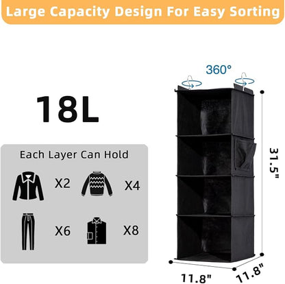 2 Packs Hanging Closet Organizer, 4-Shelf Closet Organizers and Storage - Image 2