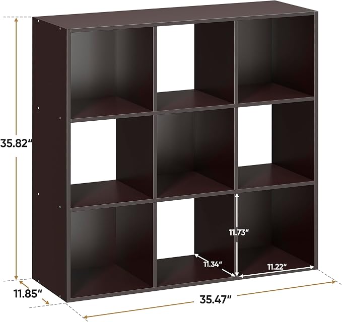 ZenStyle 9 Cube Storage Shelf Organizer, Wooden Bookshelf System Display Cube - Image 3