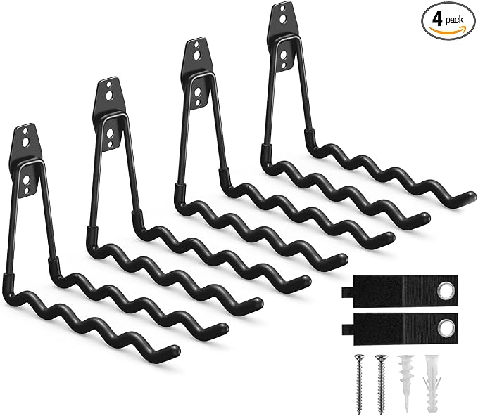 Garage Hooks, 4 Pack Wave Hooks by CRXCRC