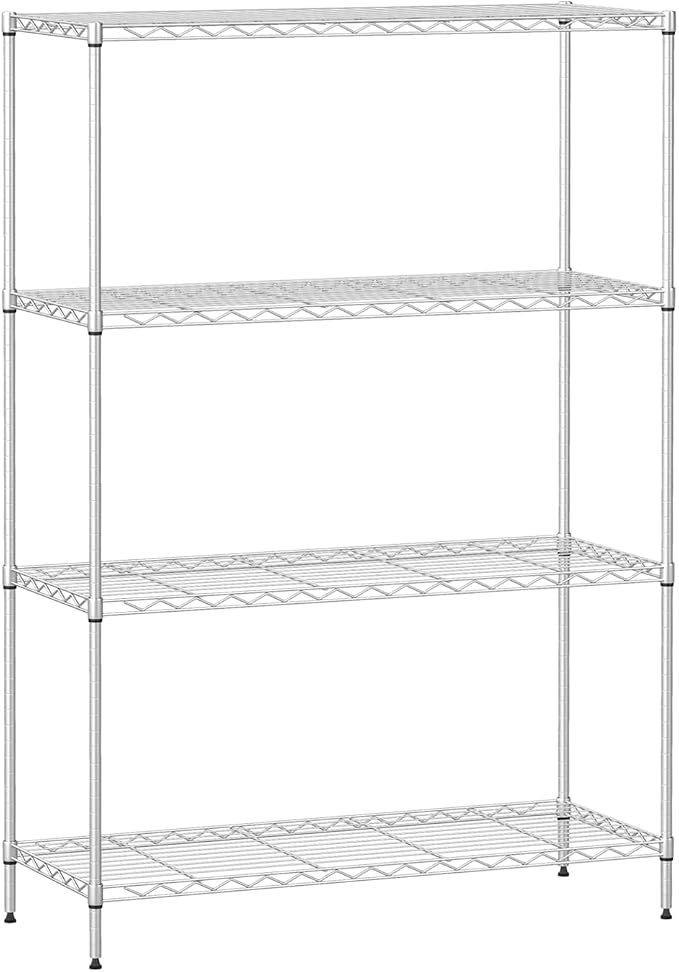 4-Tier Storage Shelves 35.4" L x 13.3" W x 53.7" H Metal Garage Shelves by FDW