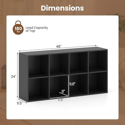 Giantex 8-Cube Bookcase, 3-Tier Cubby Bookshelf, Horizontal Vertical Display - Image 3
