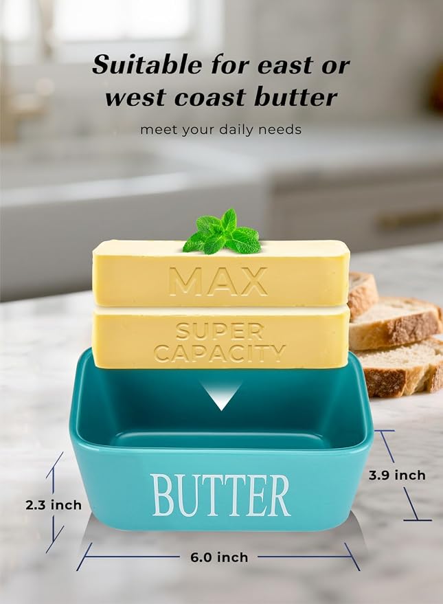Butter Dish with Lid: Large Butter Container - Image 2