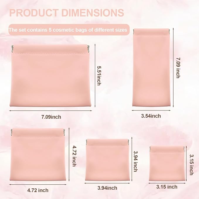 5Pcs Snap Closure Leather Organizer Pouch, Pouchic Leather Organizer, Storage - Image 2