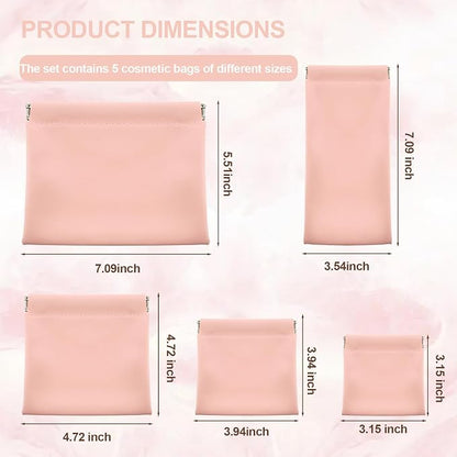 5Pcs Snap Closure Leather Organizer Pouch, Pouchic Leather Organizer, Storage - Image 2