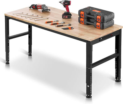 VEVOR Adjustable Workbench, 2000 lbs Capacity, 61 x 20-inch Heavy Duty Work - Image 9