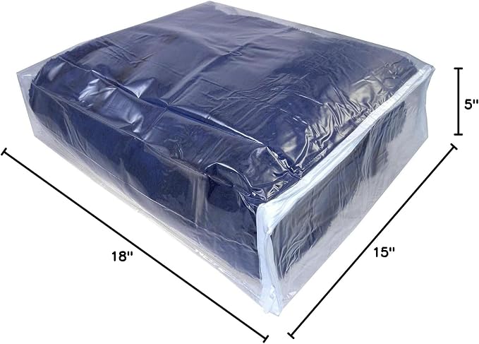 Clear Vinyl Zippered Blanket Storage Bags 15x18x5 Inch set of 5 - Image 3