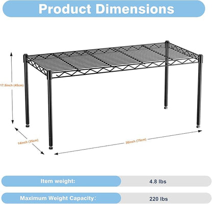 1-Tier Wire Shelf Rack, Single Metal Shelves Rack | Height Adjustable Metal - Image 2