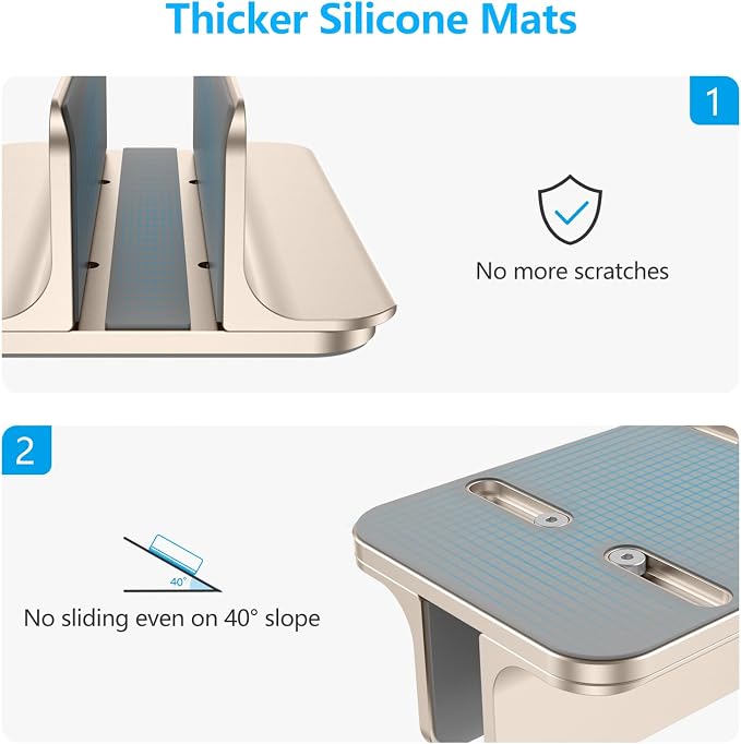 OMOTON Vertical Laptop Stand Holder, Desktop Aluminum Stand - Image 4