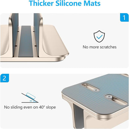 OMOTON Vertical Laptop Stand Holder, Desktop Aluminum Stand - Image 4