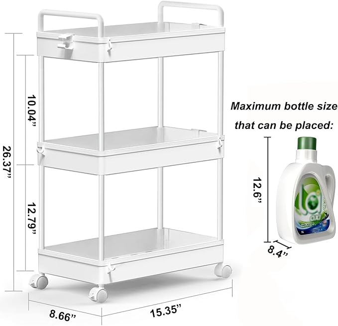 SOLEJAZZ 3 Tier Rolling Storage Cart - Image 2