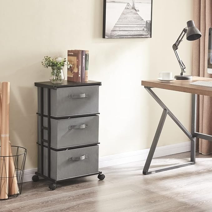 MAX Houser Dresser Tower with 3 Drawers, Chest of Drawers with with WoodTop - Image 7