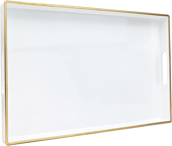Spsyrine White Decorative Serving Tray by Spsyrine