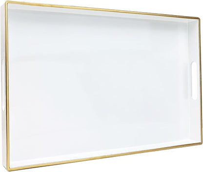 Spsyrine White Decorative Serving Tray by Spsyrine