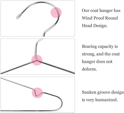 10 Pack Stainless Steel 15.75 Inches Clothes Hangers - Image 4
