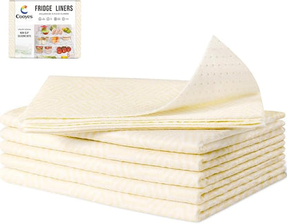 Cooyes 2 in 1 Refrigerator Liners, 6 Pack, 12“ × 24”， Fridge Drawer & Shelf by Cooyes