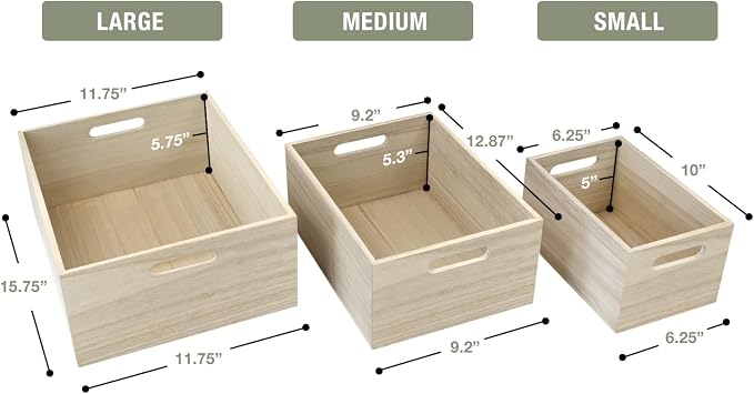 Sorbus Unfinished Wood Crates - Image 7
