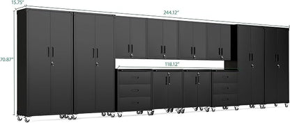 12-Piece Heavy Duty Steel Garage Cabinet System | All-in-One Modular Garage - Image 2
