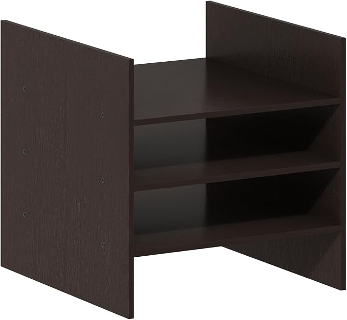 Furinno Cubicle 3-Shelf Cube Insert, Cube Organizer, Dark Oak | Shelf Dividers - Image 7