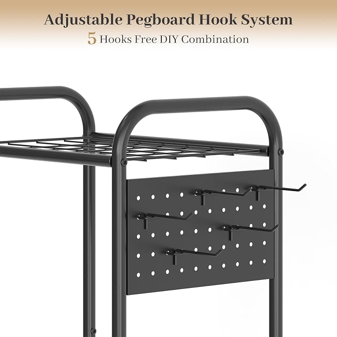 Garden Tool Organizer, Garage Tool Storage Rack, Heavy Duty Metal - Image 8
