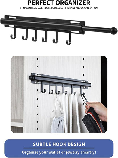 BaiNong Valet Rod for Closets Pull Out 16.5" Black - Image 2