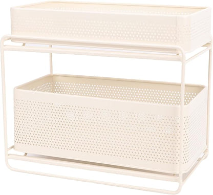 Slide Out Under Sink Organizer, 2 Tier Steel Sink Shelf Cabinet Storage - Image 5