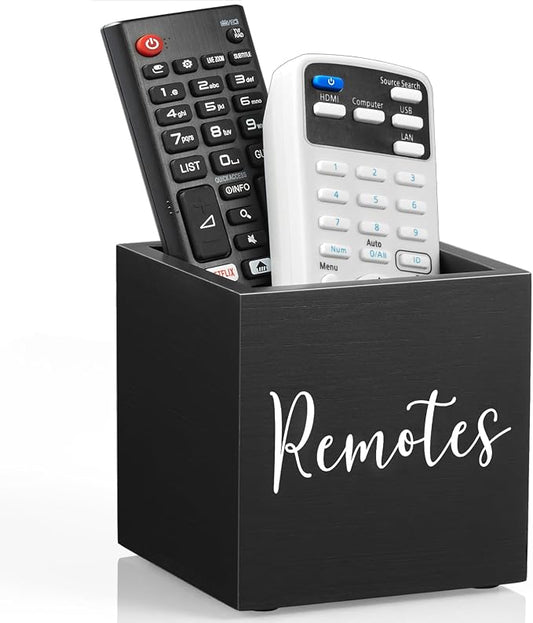DRASTAR Remote Control Holder, Wood TV Remote Holder, Remote Storage Caddy by EnhanceYourDailyLife