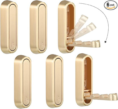 Folding Coat Hooks, 6 Pack, Wall Hook, Hanging Towels Clothes Bag | 90° by Dntorx