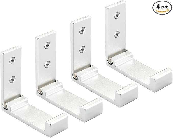 Folding Coat Hooks, Wall Hooks for Hanging Aluminum Alloy Cloth Hanger Coat by Latomex
